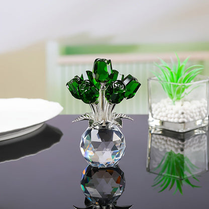 🔮Everlasting Crystal Rose Flower Figurine in Vase