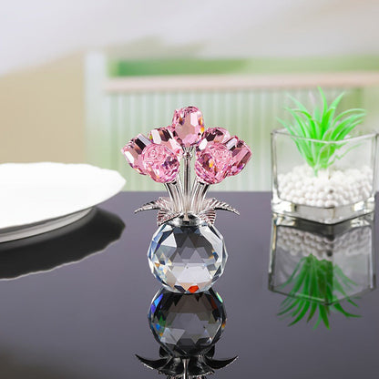 🔮Everlasting Crystal Rose Flower Figurine in Vase