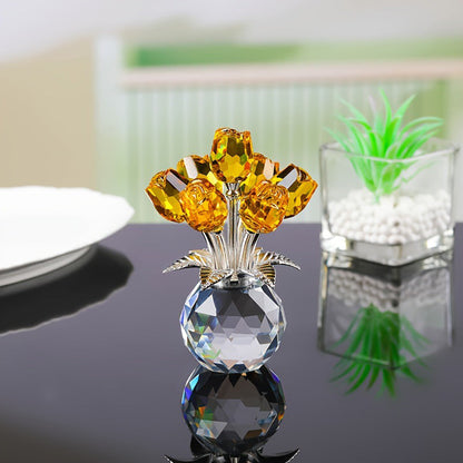 🔮Everlasting Crystal Rose Flower Figurine in Vase