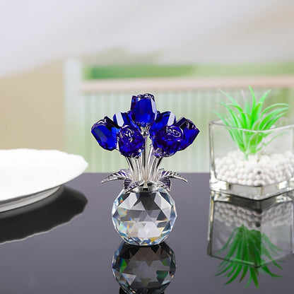 🔮Everlasting Crystal Rose Flower Figurine in Vase
