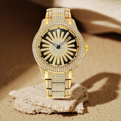 💎⌚ Luxury Men's Rotating Dial Watch – Shine Brighter, Stand Out Bolder