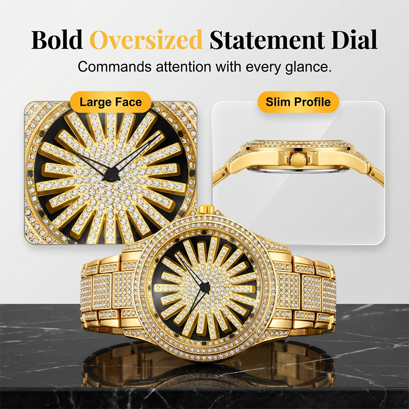 💎⌚ Luxury Men's Rotating Dial Watch – Shine Brighter, Stand Out Bolder