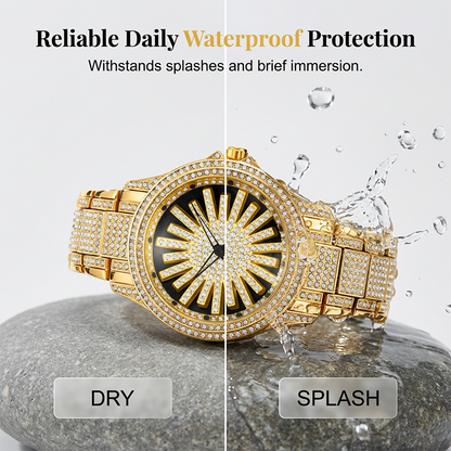 💎⌚ Luxury Men's Rotating Dial Watch – Shine Brighter, Stand Out Bolder