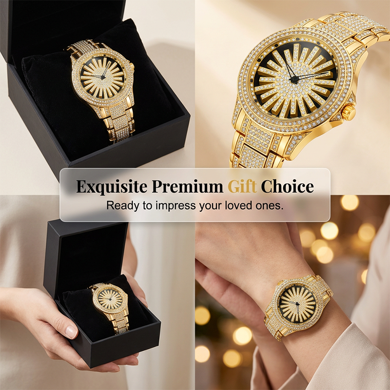 💎⌚ Luxury Men's Rotating Dial Watch – Shine Brighter, Stand Out Bolder