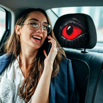 👁️🚗 Spooky Red Eye Car Headrest Cover