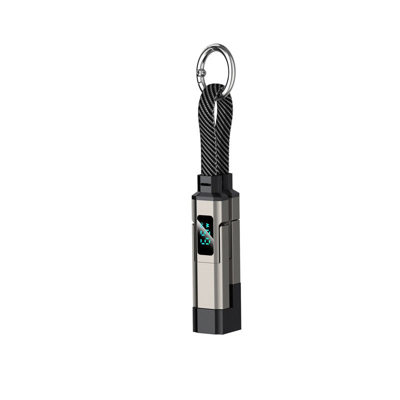 🔑⚡4-in-1 Digital Display Keychain Charging Cable