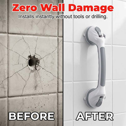 🚿 50% OFF! ✨ Suction Cup Grab Bar – Tool-Free No-Drill Install on Tile & Glass, Strong Vacuum Hold, Removable & Reusable – Extra Balance Support for Bathroom Safety 🔒
