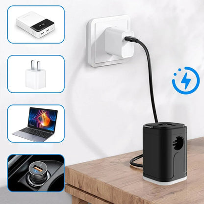 ⚡🔋 Portable Rechargeable Air Pump – LED Light, Fast Inflation, Compact – Cash on Delivery 🔋