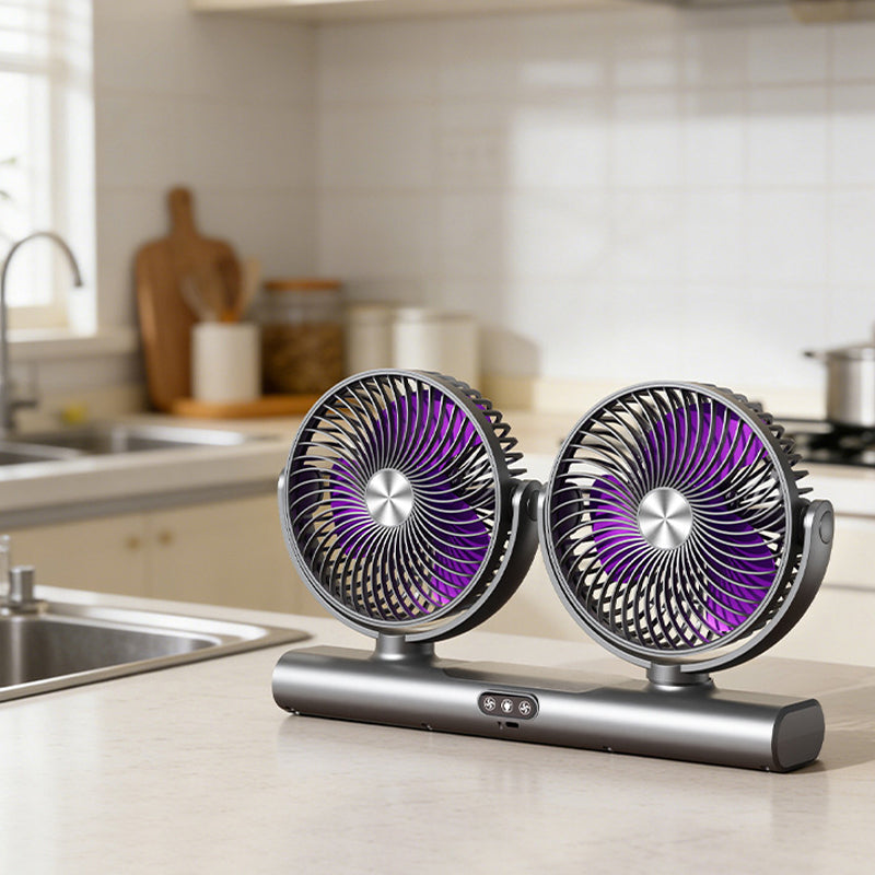 🌬️❄️ 360° Dual Head Oscillating Ceiling Fan