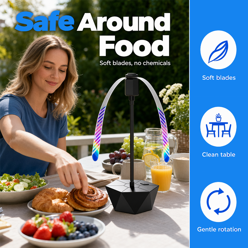 🍽️🪰Retractable USB Rechargeable Fly Repellent Fan for Outdoor Use