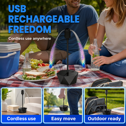 🍽️🪰Retractable USB Rechargeable Fly Repellent Fan for Outdoor Use