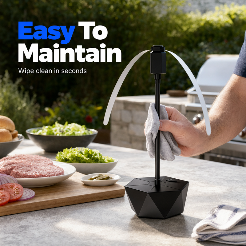 🍽️🪰Retractable USB Rechargeable Fly Repellent Fan for Outdoor Use