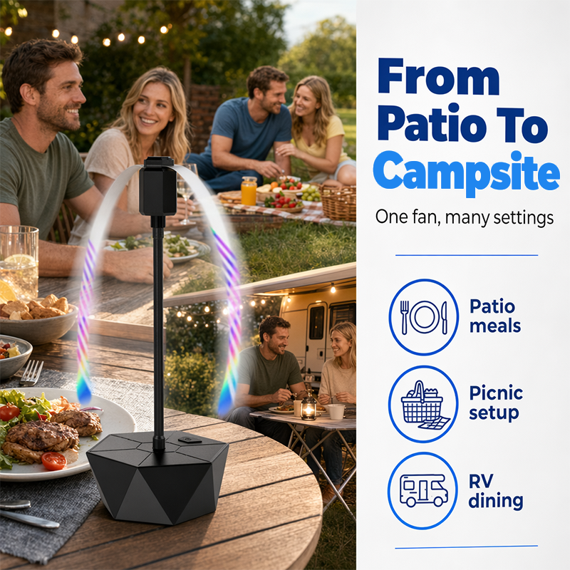 🍽️🪰Retractable USB Rechargeable Fly Repellent Fan for Outdoor Use