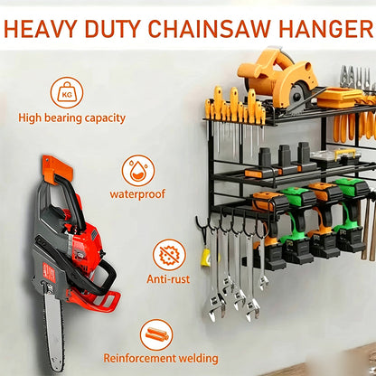 🪚🧱Heavy-Duty Wall Mount Chainsaw Hanger