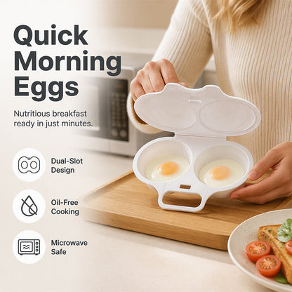 🍳 2-Egg Microwave Poacher – Quick Breakfast Maker for Busy Mornings