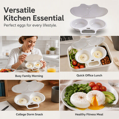 🍳 2-Egg Microwave Poacher – Quick Breakfast Maker for Busy Mornings