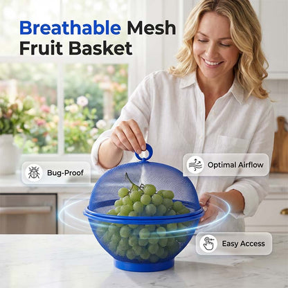 🍎 LIMITED‑TIME 50% OFF! 🧺🍇 FreshKeep Covered Produce Basket – Breathable, Drainable & Insect-Resistant Kitchen Storage