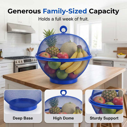 🍎 LIMITED‑TIME 50% OFF! 🧺🍇 FreshKeep Covered Produce Basket – Breathable, Drainable & Insect-Resistant Kitchen Storage