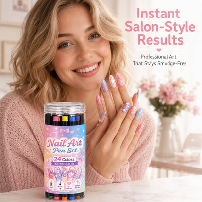 📢 LIMITED TIME 50% OFF! ⏰ 24 Colors Dual Ended Nail Art Pens Set – Dual-Tip Design, Smooth Ink Flow & Long Lasting Brilliance – Perfect for DIY Manicure ✨