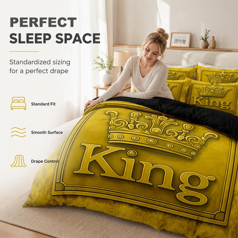 👑🛌 Royal Crown 3-Piece Bedding Collection