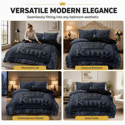 👑🛌 Royal Crown 3-Piece Bedding Collection