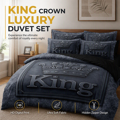 👑🛌 Royal Crown 3-Piece Bedding Collection