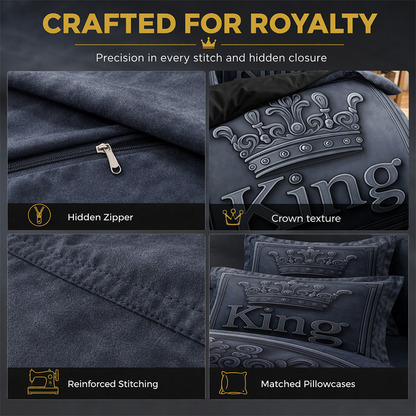 👑🛌 Royal Crown 3-Piece Bedding Collection