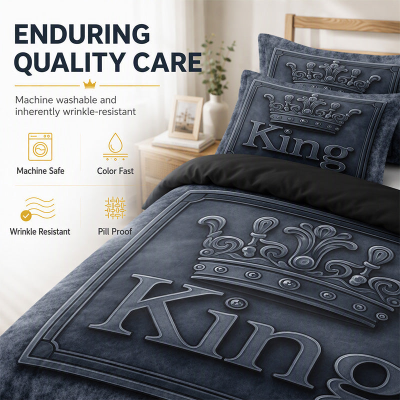 👑🛌 Royal Crown 3-Piece Bedding Collection