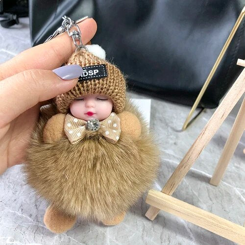 🧸💕 Fluffy Little Friends Plush Keychain – Cute Soft Doll Bag Charm, Colorful Backpack Accessory & Adorable Gifts for Her 🎁✨