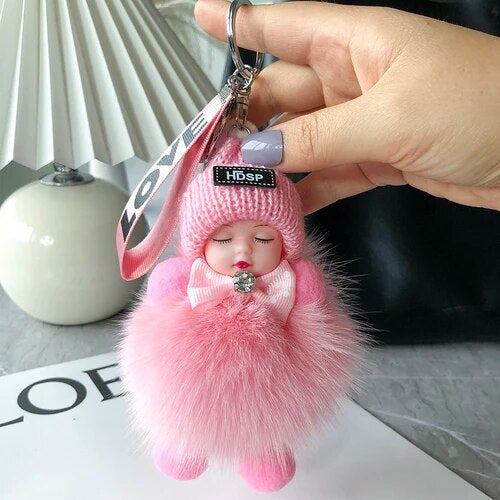 🧸💕 Fluffy Little Friends Plush Keychain – Cute Soft Doll Bag Charm, Colorful Backpack Accessory & Adorable Gifts for Her 🎁✨