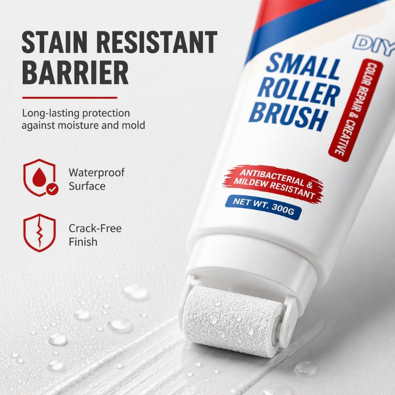 🏠🖌️ Roll & Restore™ Waterproof Wall Touch-Up Paste – Built-In Mini Roller for Easy DIY Repairs