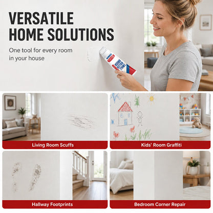 🏠🖌️ Roll & Restore™ Waterproof Wall Touch-Up Paste – Built-In Mini Roller for Easy DIY Repairs