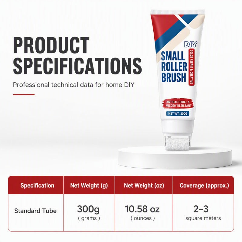 🏠🖌️ Roll & Restore™ Waterproof Wall Touch-Up Paste – Built-In Mini Roller for Easy DIY Repairs