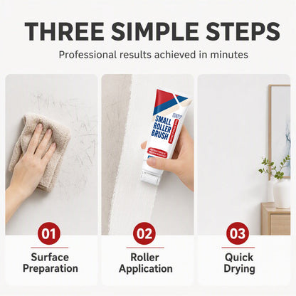 🏠🖌️ Roll & Restore™ Waterproof Wall Touch-Up Paste – Built-In Mini Roller for Easy DIY Repairs