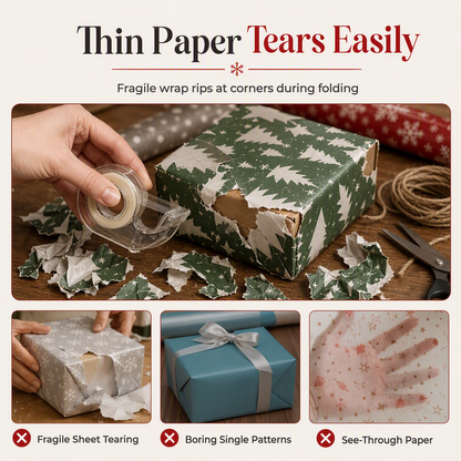 🎄🐮 Highland Cow Christmas Gift Wrap – 5M Festive Floral Wrapping Roll for Beautiful Holiday Presents
