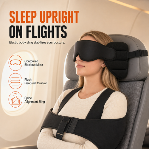 ✈️😴 2-in-1 Travel Comfort Set – Memory Foam Neck Support Pillow & 3D Blackout Sleep Mask