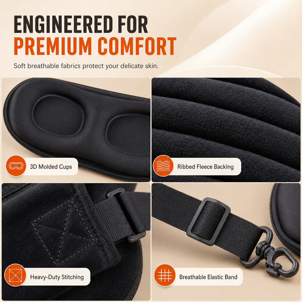 ✈️😴 2-in-1 Travel Comfort Set – Memory Foam Neck Support Pillow & 3D Blackout Sleep Mask