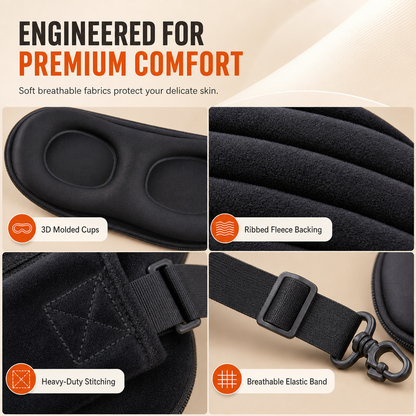 ✈️😴 2-in-1 Travel Comfort Set – Memory Foam Neck Support Pillow & 3D Blackout Sleep Mask
