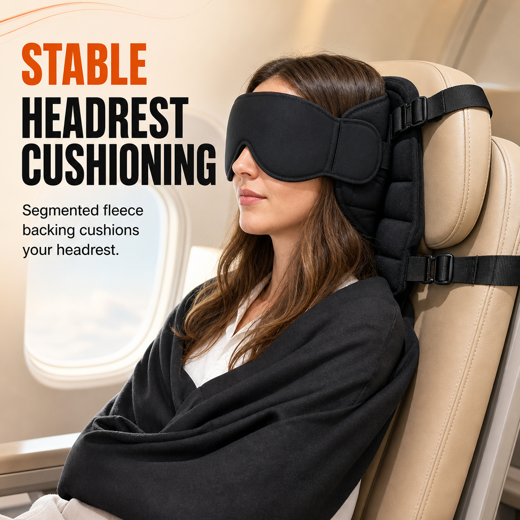 ✈️😴 2-in-1 Travel Comfort Set – Memory Foam Neck Support Pillow & 3D Blackout Sleep Mask