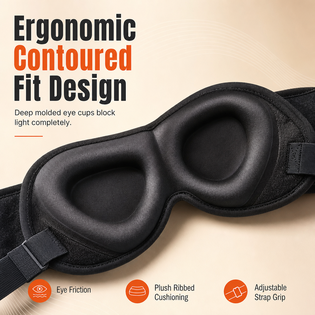 ✈️😴 2-in-1 Travel Comfort Set – Memory Foam Neck Support Pillow & 3D Blackout Sleep Mask
