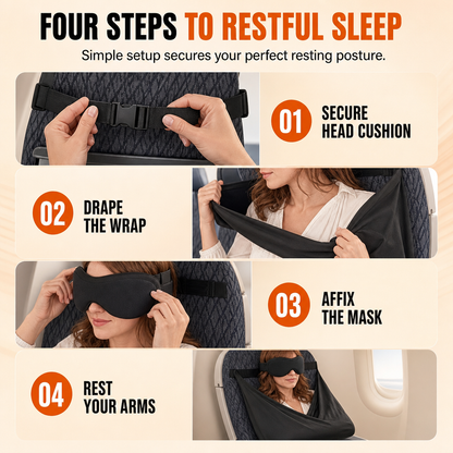 ✈️😴 2-in-1 Travel Comfort Set – Memory Foam Neck Support Pillow & 3D Blackout Sleep Mask