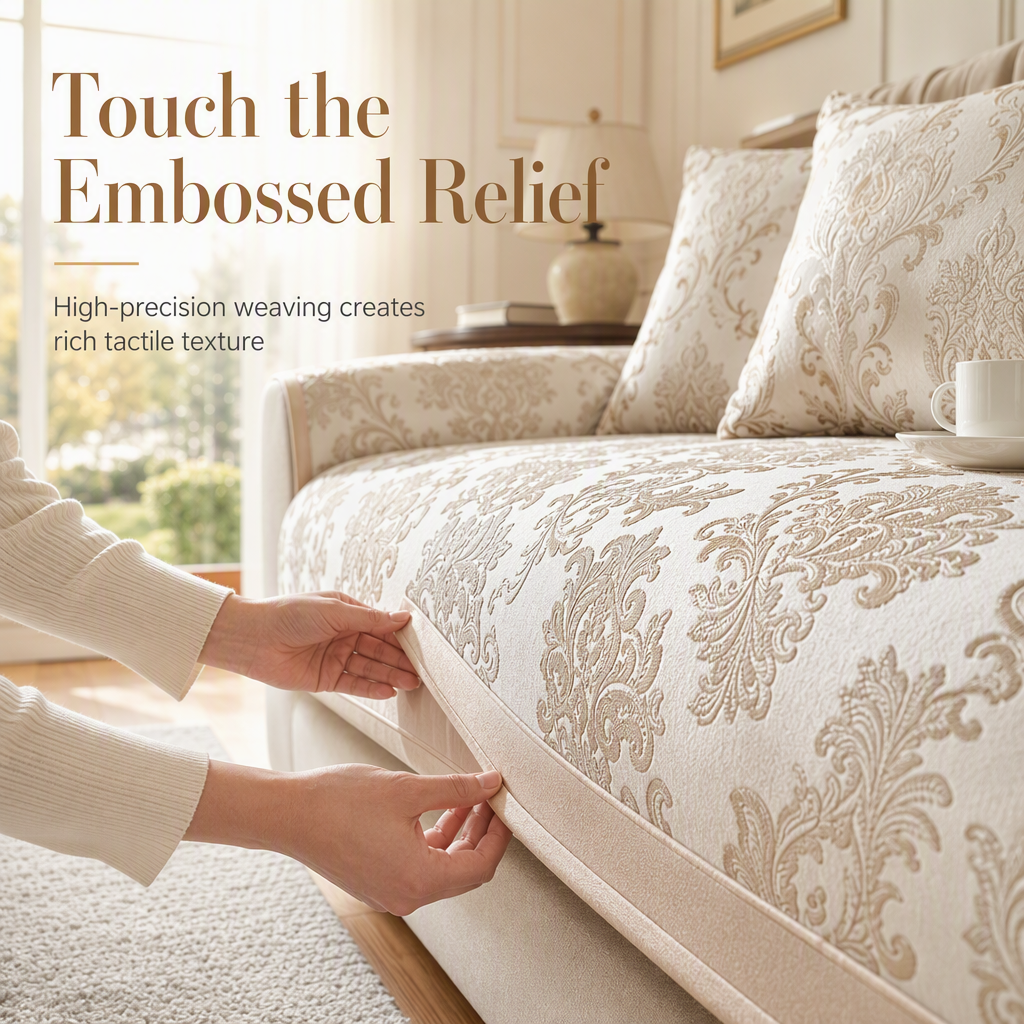 🛋️✨ European Jacquard Sofa Protector – Non-Slip All-Season Couch Cover for an Instant Living Room Refresh
