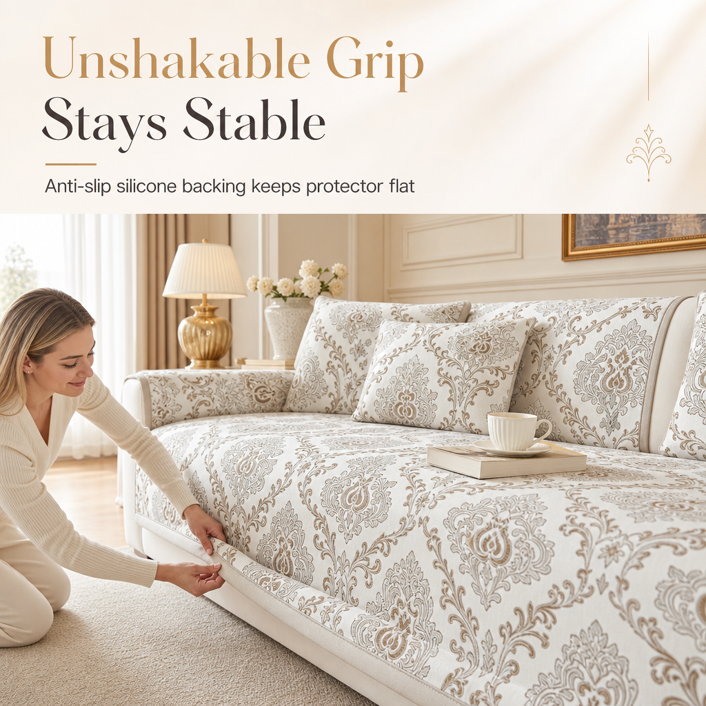 🛋️✨ European Jacquard Sofa Protector – Non-Slip All-Season Couch Cover for an Instant Living Room Refresh
