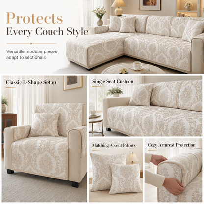 🛋️✨ European Jacquard Sofa Protector – Non-Slip All-Season Couch Cover for an Instant Living Room Refresh