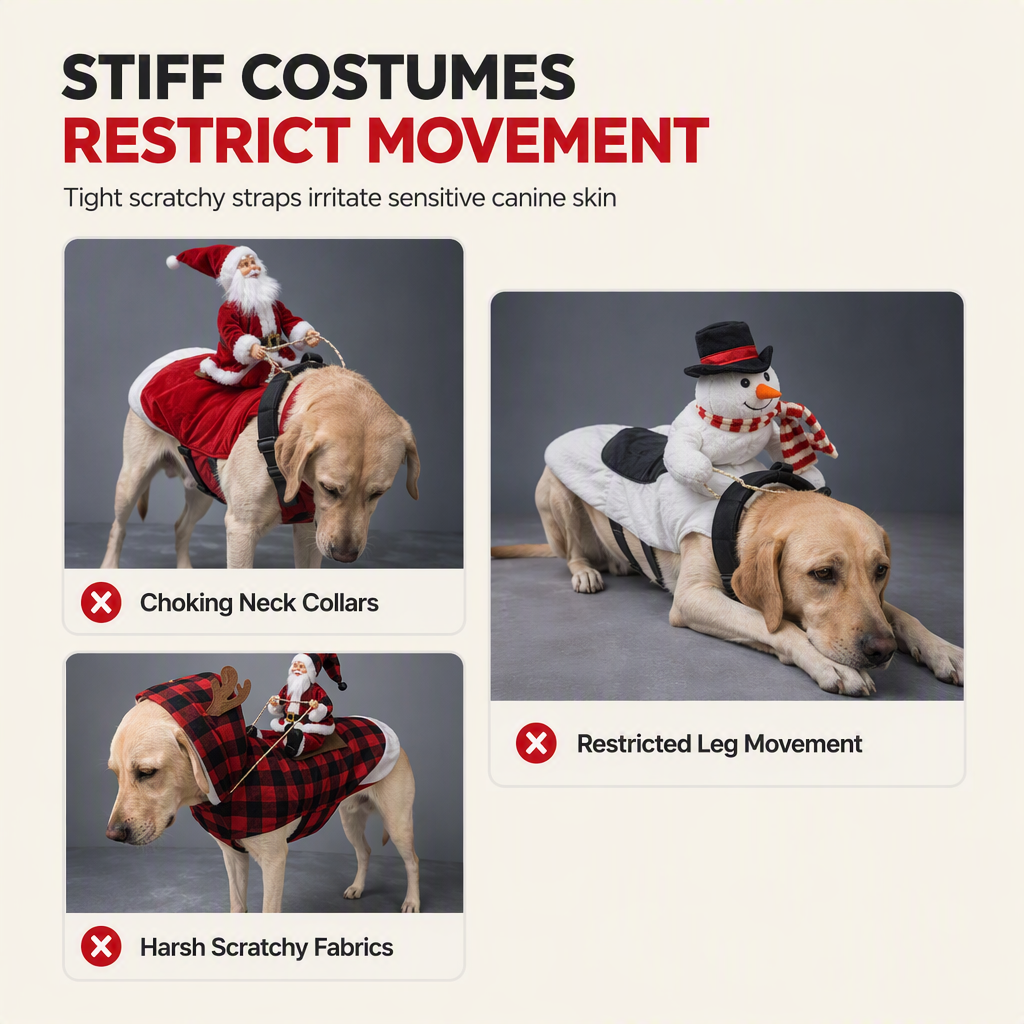 🎅🐶 Santa’s Little Christmas Ride Dog Costume – Funny Adjustable Holiday Outfit for Festive Photos & Parties