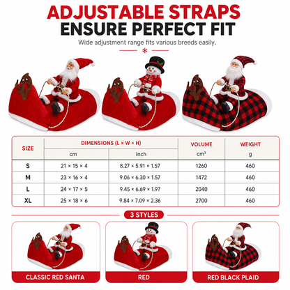 🎅🐶 Santa’s Little Christmas Ride Dog Costume – Funny Adjustable Holiday Outfit for Festive Photos & Parties