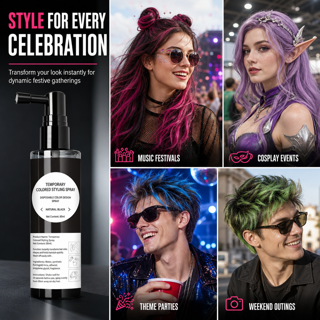 💇 Save 70%! 🌈 Temporary Hair Color Spray – Vivid colour & 5s dry ✨