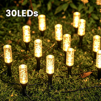 ✨🌿 Crystal Bubble Solar Garden Lights – 10–40 LED Glowing Stakes for Magical Pathways & Yards