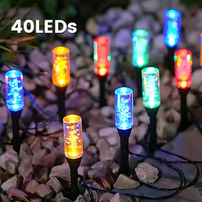 ✨🌿 Crystal Bubble Solar Garden Lights – 10–40 LED Glowing Stakes for Magical Pathways & Yards