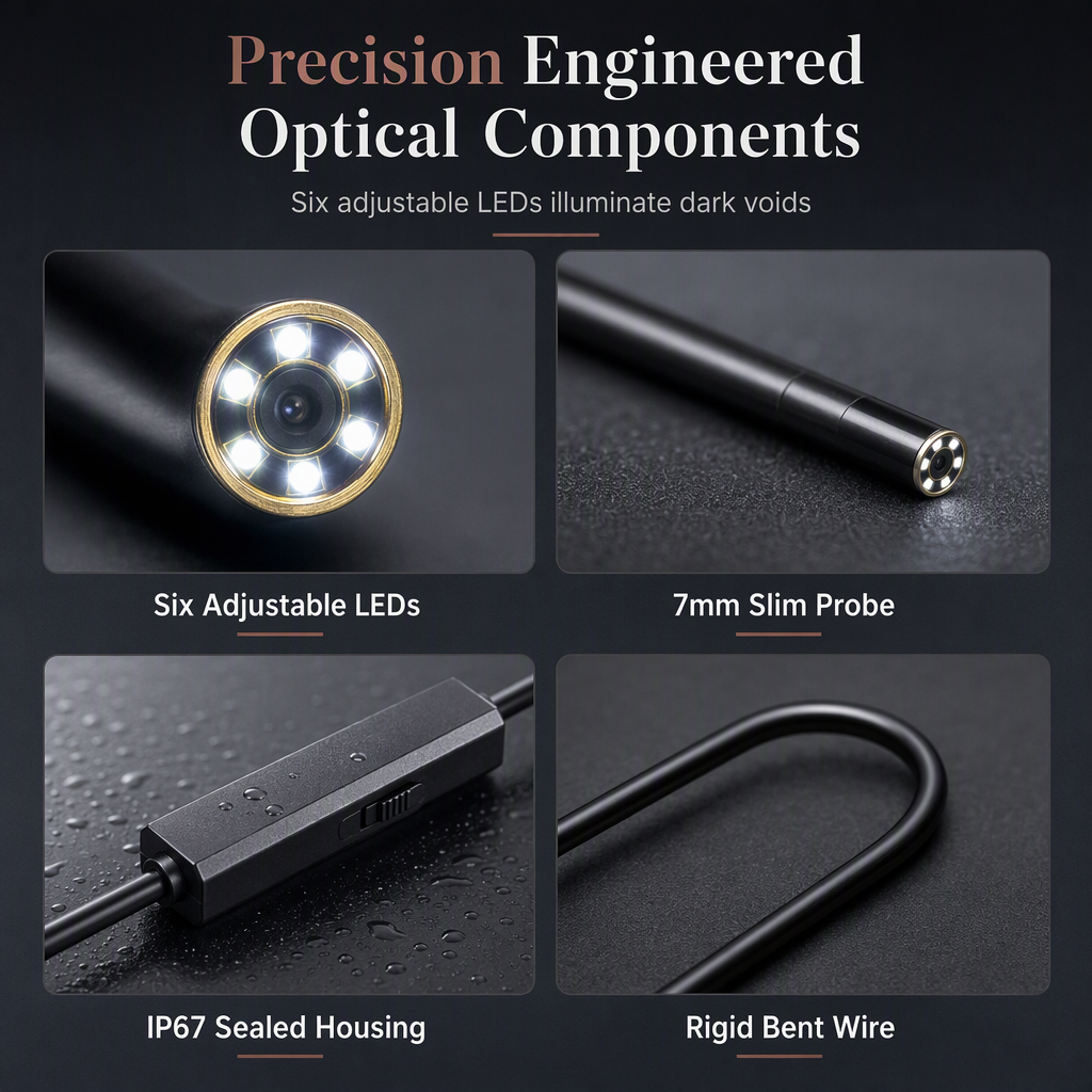 Wireless HD Endoscope WiFi Inspection Borescope for Android and iOS Phones Industrial Pipeline and Automotive Engine Inspection